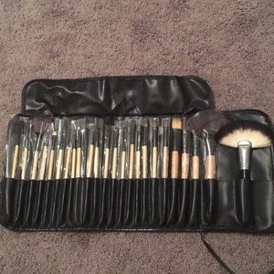 Faux Leather Makeup Brush Set